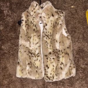 Faux Fur Leopard Print Vest